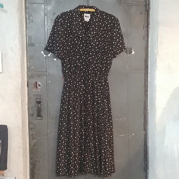 Vintage Black & Olive shirt dress - Picture 10 of 11